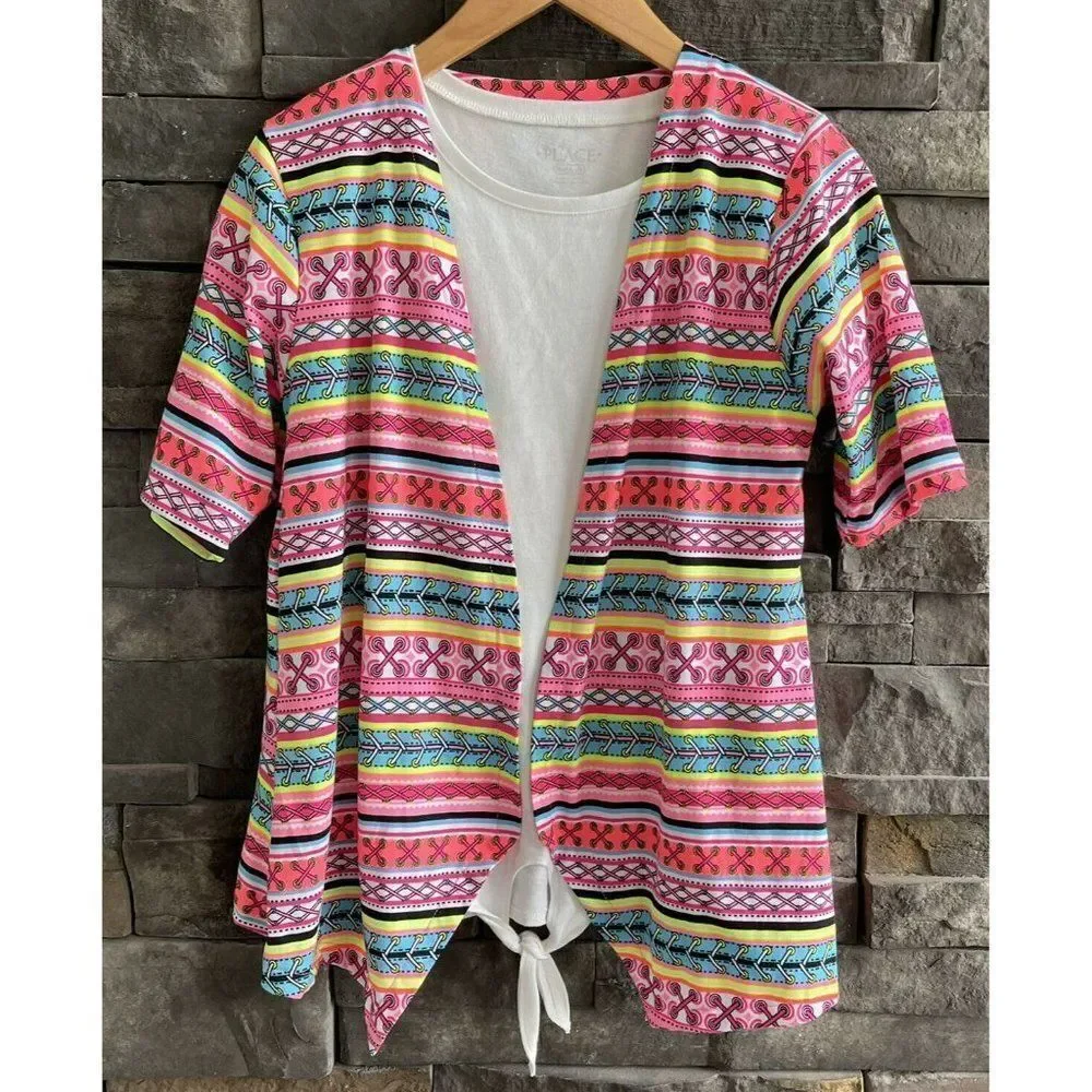 Limited Too Colorful Shirt Girls Large 14/16 White Shirt Under Childrens Place - Picture 1 of 4